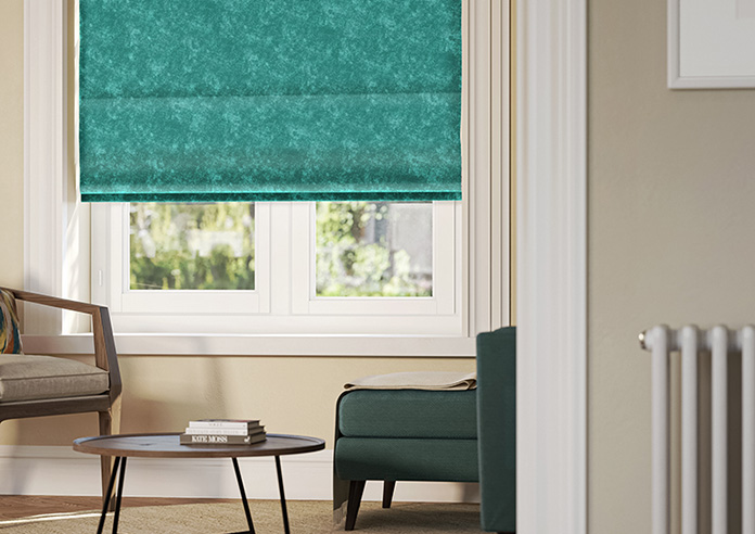 Caen Chenille, Aqua - Roman Blind - Image 5